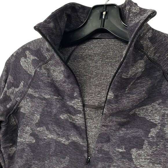 Lululemon Outrun the Elements 1/2 Zip Gray Camo Pullover Rulu Fabric Workout Top - Picture 4 of 12